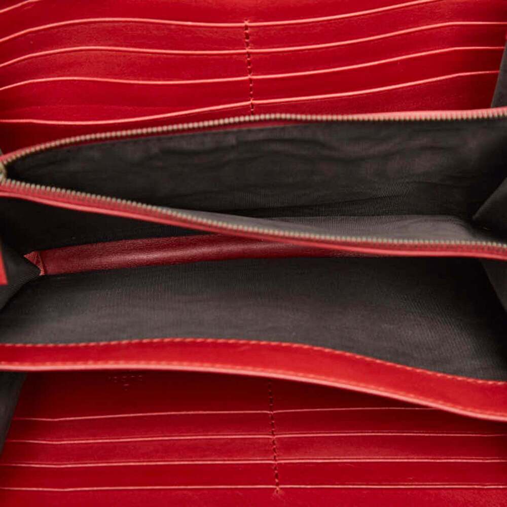 GUCCI Red Leather GG Marmont Shoulder Bag - Picture 6 of 8